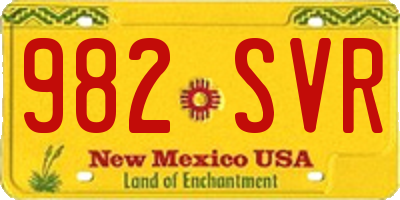 NM license plate 982SVR