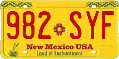 NM license plate 982SYF