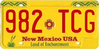 NM license plate 982TCG
