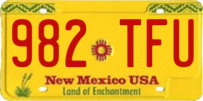 NM license plate 982TFU
