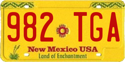 NM license plate 982TGA