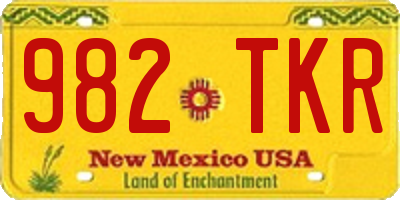 NM license plate 982TKR