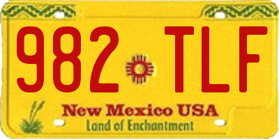 NM license plate 982TLF
