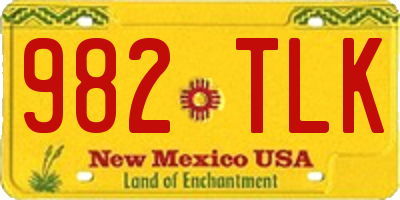 NM license plate 982TLK