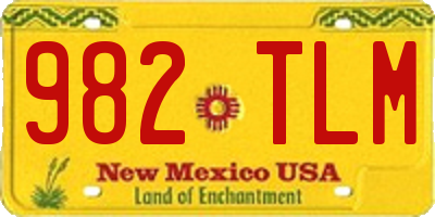 NM license plate 982TLM