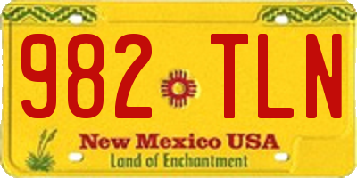 NM license plate 982TLN