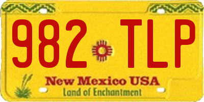 NM license plate 982TLP