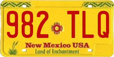 NM license plate 982TLQ
