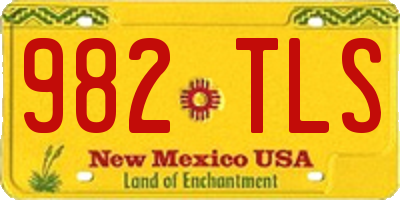 NM license plate 982TLS