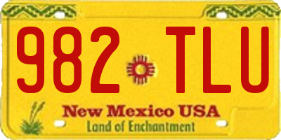 NM license plate 982TLU