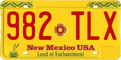 NM license plate 982TLX