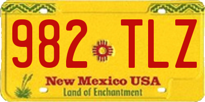 NM license plate 982TLZ