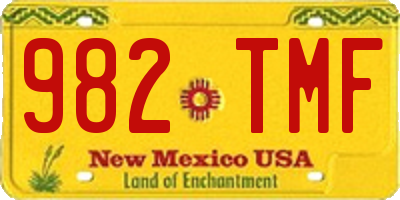 NM license plate 982TMF