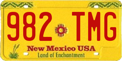 NM license plate 982TMG