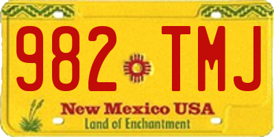 NM license plate 982TMJ