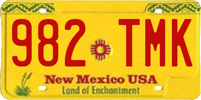 NM license plate 982TMK