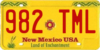 NM license plate 982TML