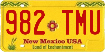 NM license plate 982TMU