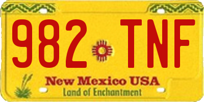 NM license plate 982TNF