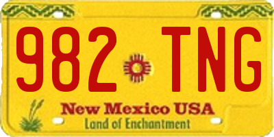 NM license plate 982TNG