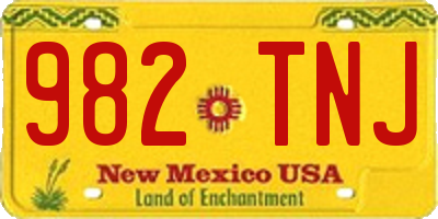 NM license plate 982TNJ