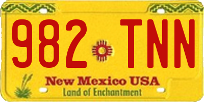 NM license plate 982TNN