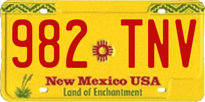 NM license plate 982TNV