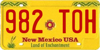 NM license plate 982TOH