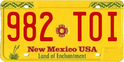 NM license plate 982TOI