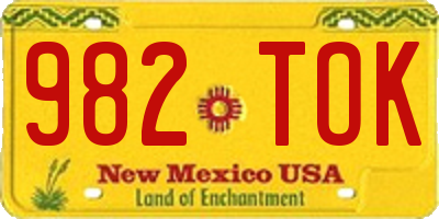 NM license plate 982TOK