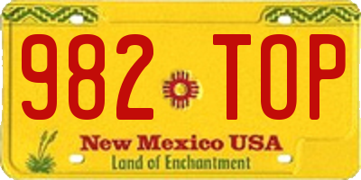 NM license plate 982TOP