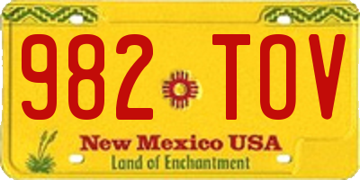 NM license plate 982TOV