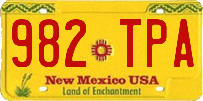 NM license plate 982TPA