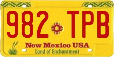 NM license plate 982TPB
