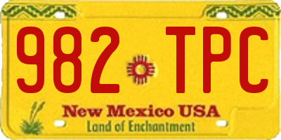 NM license plate 982TPC