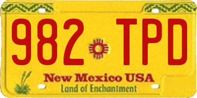 NM license plate 982TPD