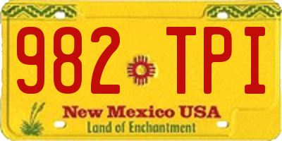NM license plate 982TPI