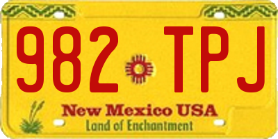 NM license plate 982TPJ