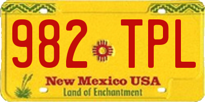 NM license plate 982TPL
