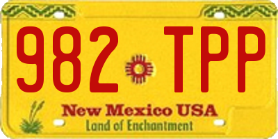 NM license plate 982TPP