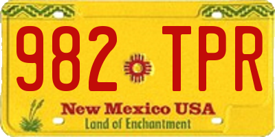 NM license plate 982TPR