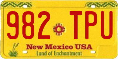 NM license plate 982TPU