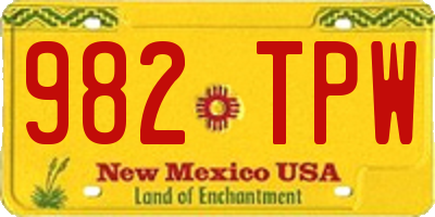NM license plate 982TPW