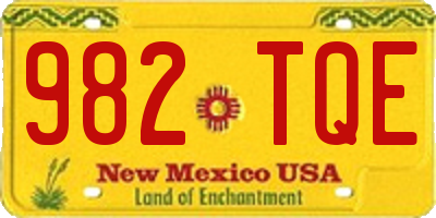 NM license plate 982TQE