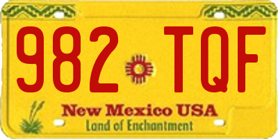 NM license plate 982TQF