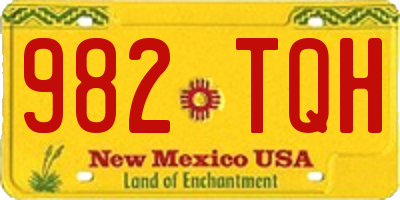 NM license plate 982TQH