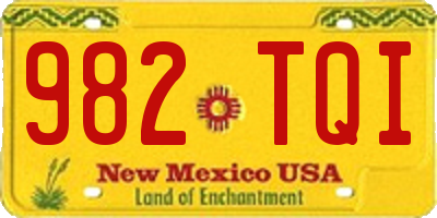 NM license plate 982TQI