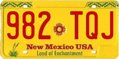 NM license plate 982TQJ