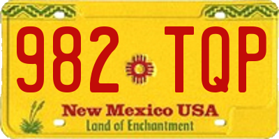 NM license plate 982TQP