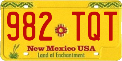 NM license plate 982TQT